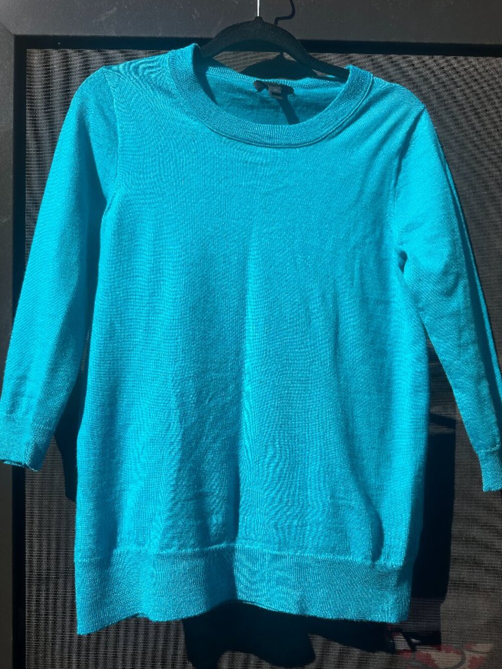 J. Crew Lightweight Turquoise-Color 3/4 Sleeve Wool Sweater Size M